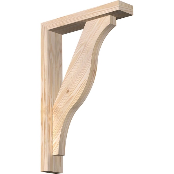 Ekena Millwork Funston Block Smooth Bracket w/ Offset Brace, Douglas Fir, 3 1/2"W x 16"D x 24"H BKT0402X16X24FST05SDF - main